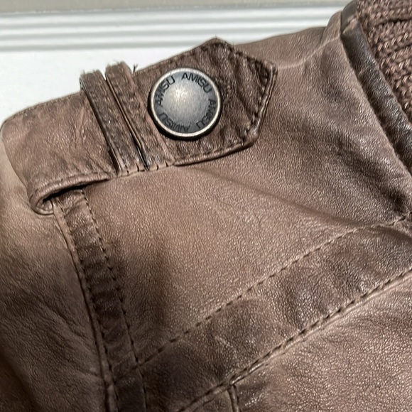 NWOT AMISU TAUPE FAUX LEATHER JACKET - Picture 8 of 16